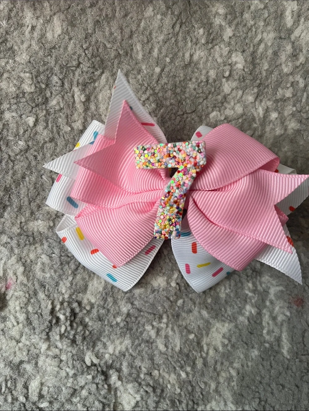 Pink Sprinkle Double-Layer Kids Hair Bows - Pair